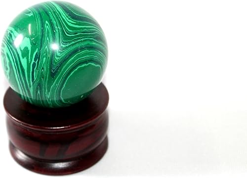 Jet Malachite - Esfera de bola de 1.772-1.969 in, piedra preciosa tallada a mano, altar curativo, enfoque devocional, limpieza espiritual de
