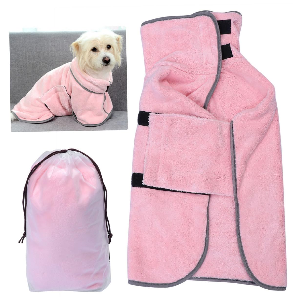 INOOMP 3stücke Pet Drying Robe Für Hunde Saugfähiger Bademantel Schnell Trocknend Warmhaltend Und Bequem Für Kleine Und Mittelgroße Haustiere