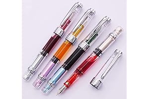 Visually Stunning Lanxivi 4 Pack of Yongsheng 3008 Piston Fill Fountain Pens with Fine Nibs