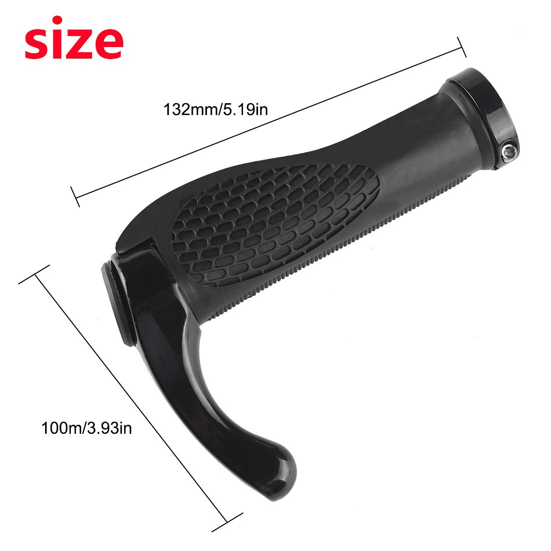 Andux Manopole Per Bicicletta Doppia Serratura - 2 Pezzi, Diametro 22 Mm, Lunghezza 130 Mm - Gomma E Alluminio, Antiscivolo - Per MTB, BMX, Bici Da Corsa