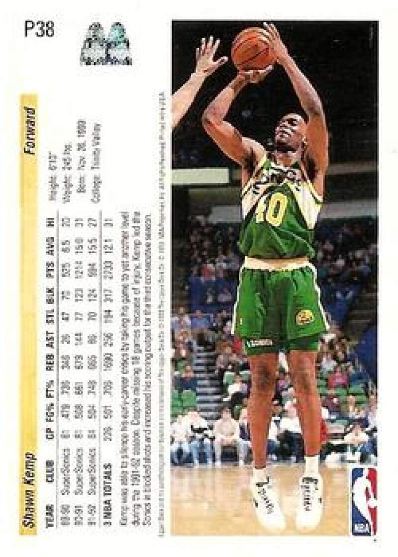 Amazon.com: 1992-93 Upper Deck McDonald's Basketball #P38 Shawn