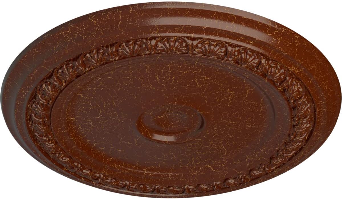 Ekena Millwork CM31CABMC Carlsbad Ceiling Medallion, 31-1/8" x 1-1/2", Burnished Mahogany Crackle