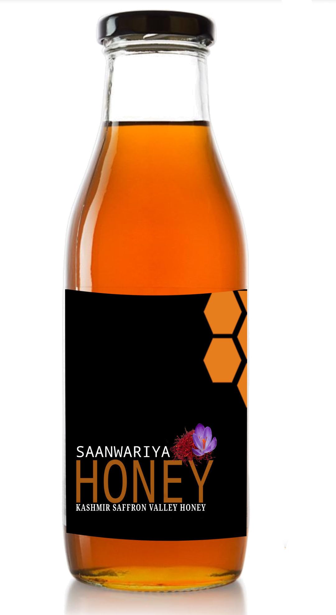 Saanwariya Kashmir Saffron Valley Honey | 500 g | 100% Pure & Natural | No Sugar No Preservatives |