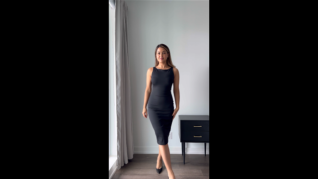 Amazon.com: Popilush Black Bodycon Dresses For Women Elegant Business Dresses With Shapewear Built In Midi Cocktail Dress XS : Clothing, Shoes & Jewelry