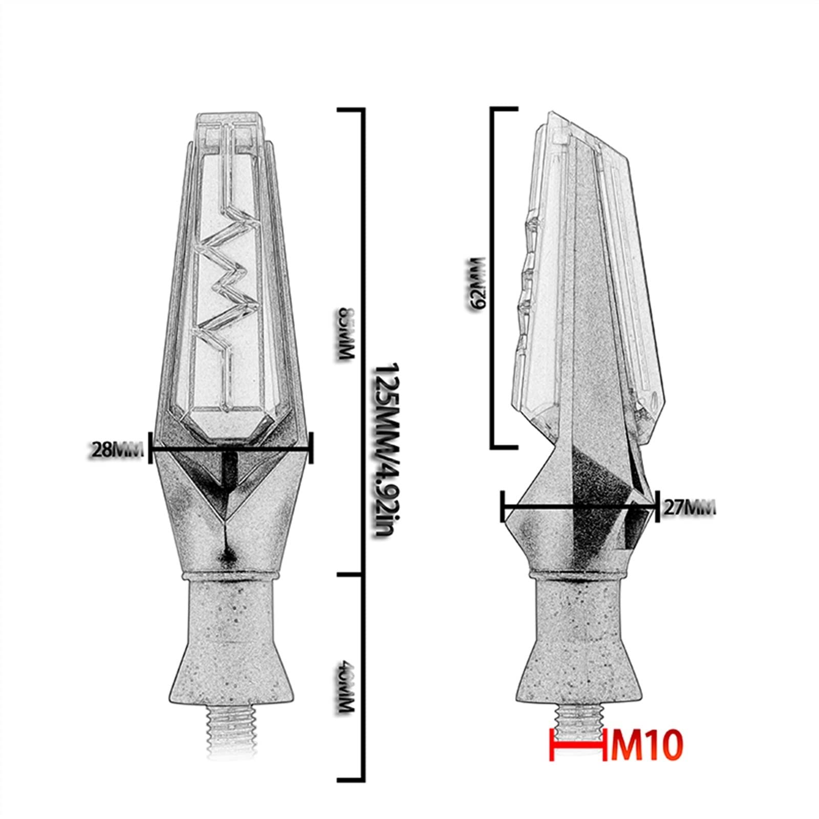 Seatecks 4pcs Indicateurs De Moto Qui Coule 12Leds