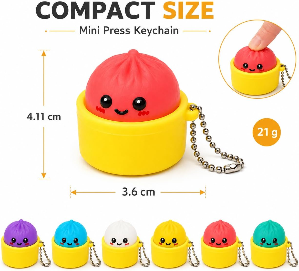 6pcs Keyboard Fidget Keychains, Colorful Mini Fidget Toys for Bags and Keys