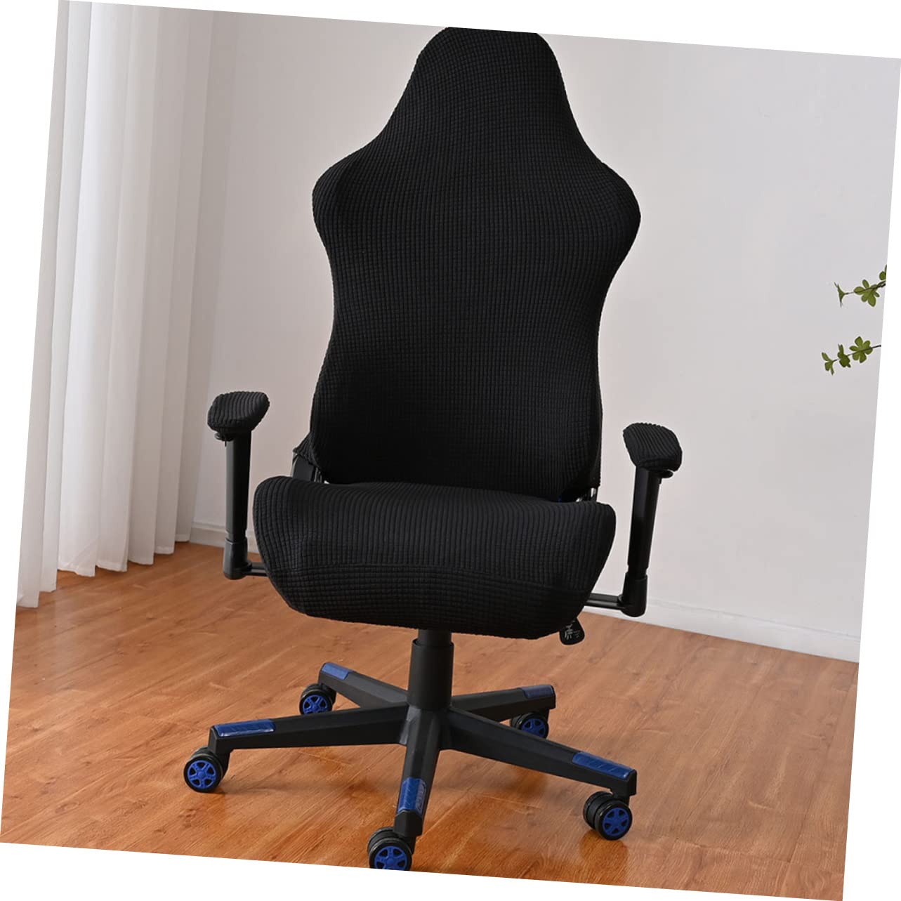 Housse de Chaise de Jeu Extensible en Polaire, Lot 1, Noir