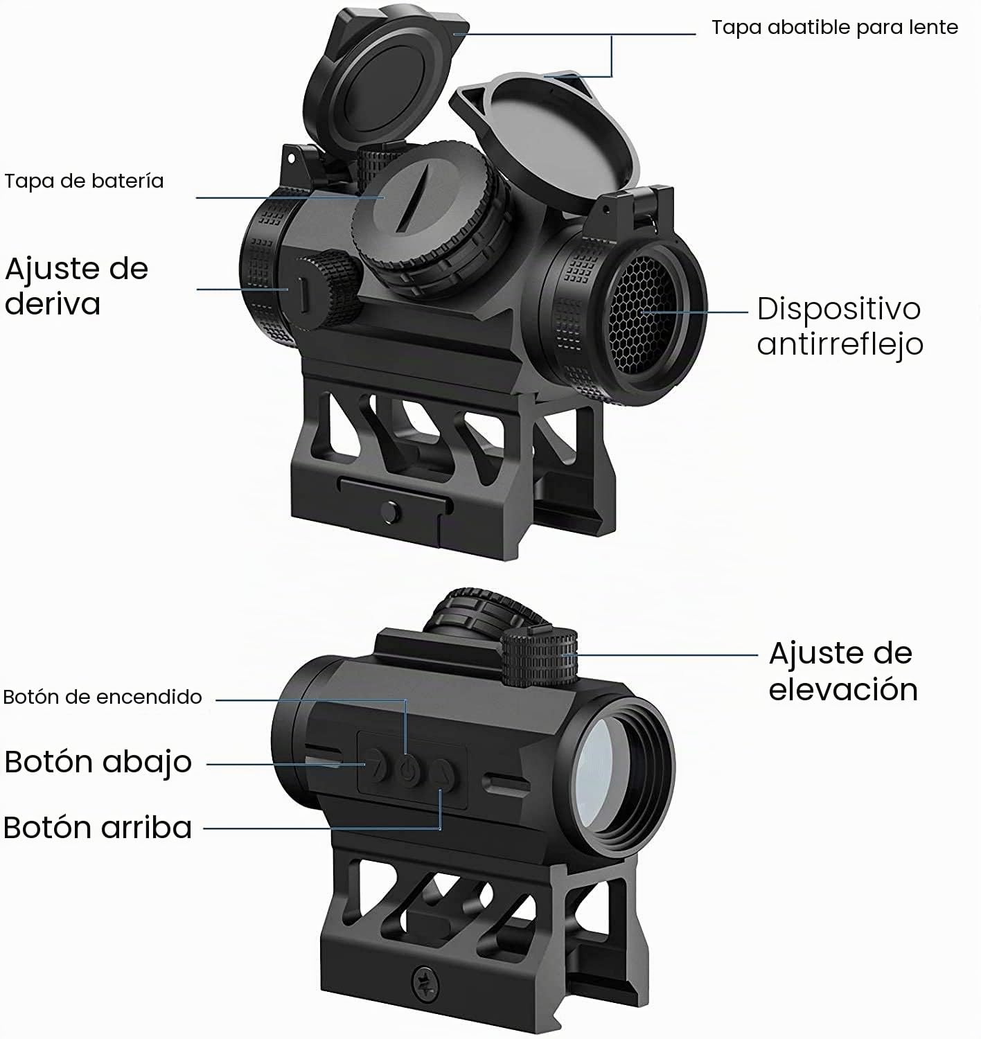 Feyachi V30 2MOA Mira de Punto Rojo, Airsoft Punto Rojo Sólo para Actividades Deportivas