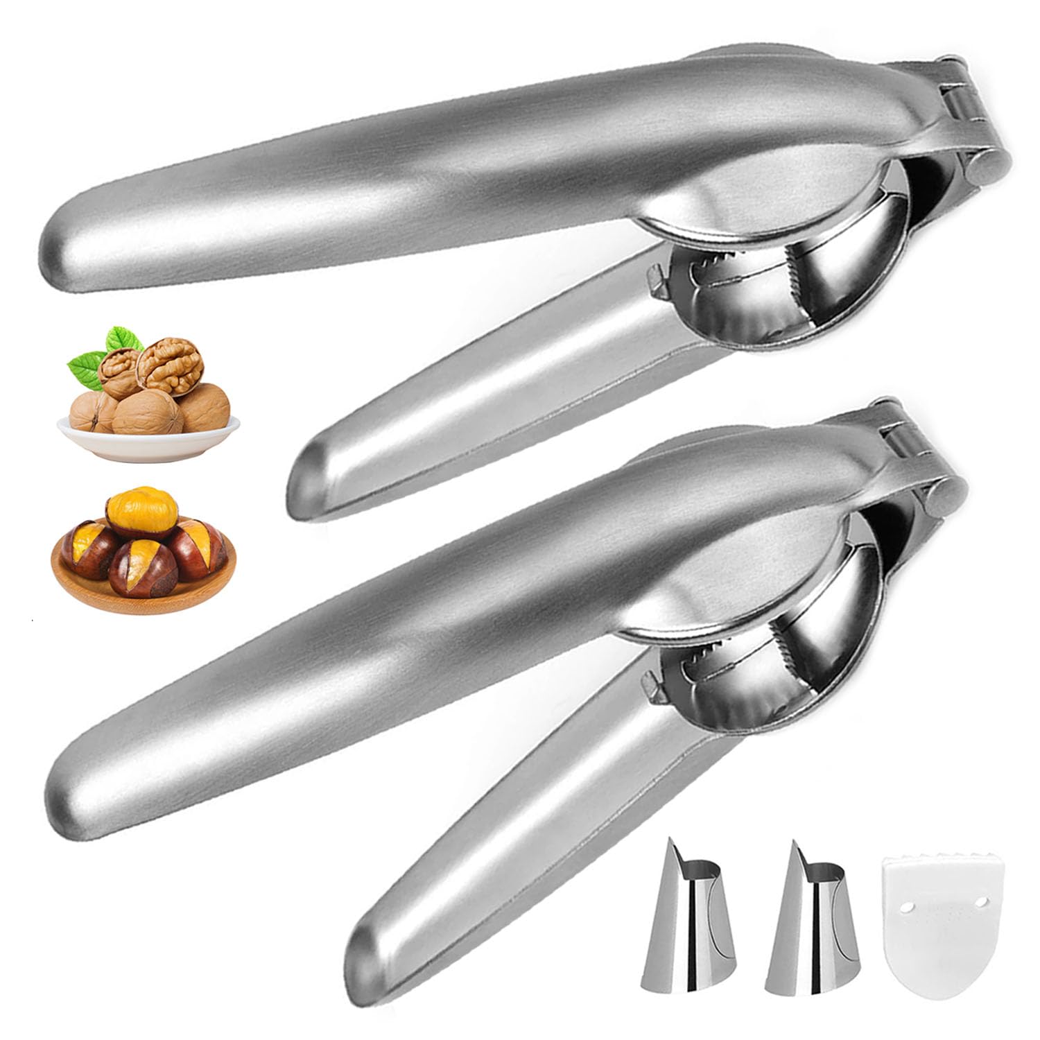Pince à Châtaignes Inox – 2 Pièces Avec Griffe, Pour Ouvrir Châtaignes, Noix Et Noisettes Facilement