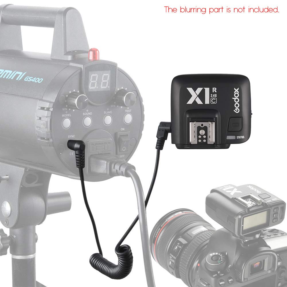 GODOX X1R-C - Ricevitore flash remoto wireless, 32 canali, TTL 1/8000s, compatibile con fotocamere Canon EOS, kit di pulizia 3 in 1 con guanti antistatici, spazzola per obiettivi, panno di pulizia