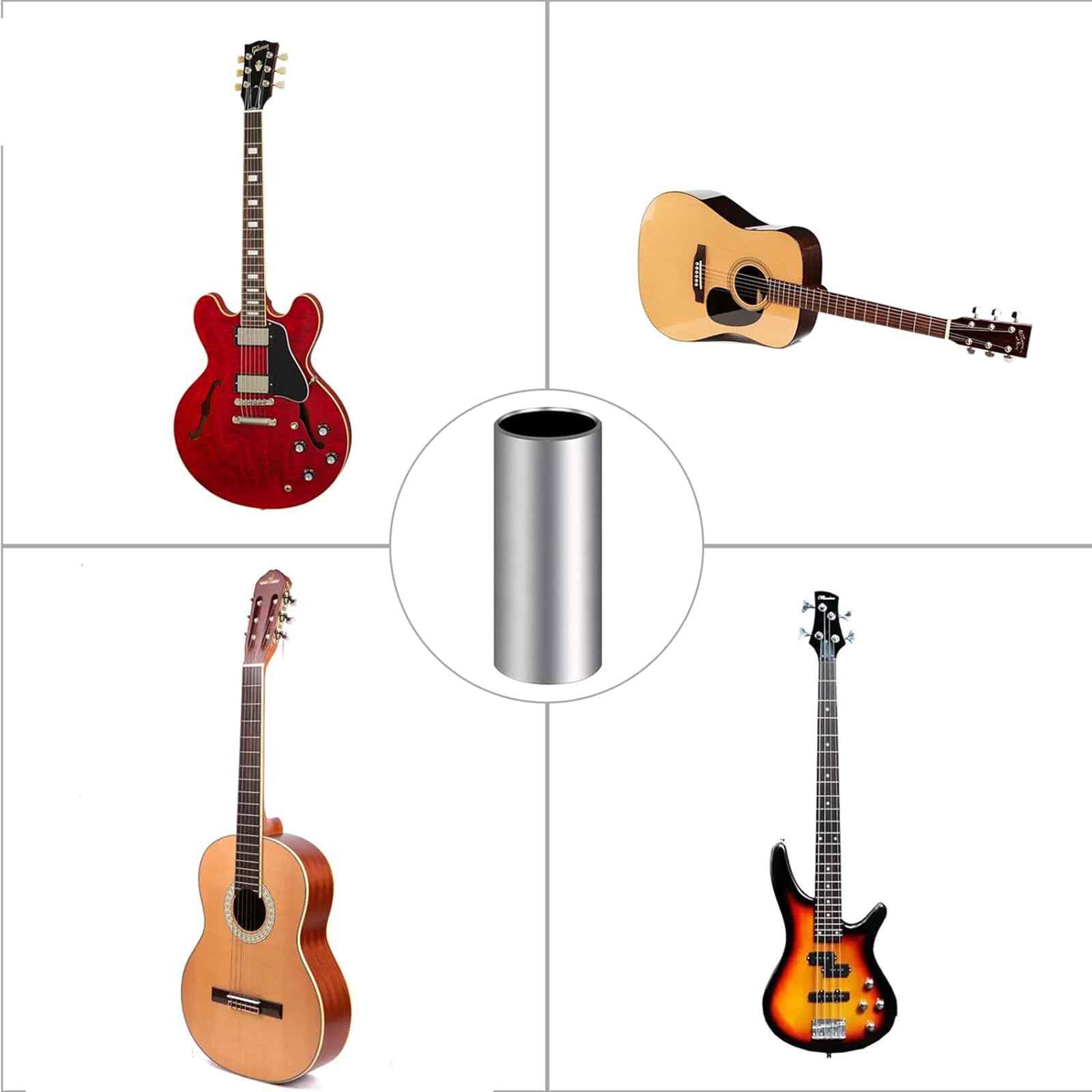 Guitar Slide, Guitar Slide Ring, Guitar Bottleneck Slide Electric and Acoustic Guitar Performance Durable Guitar Accessories (2.36 in) - Image 6 thumbnail