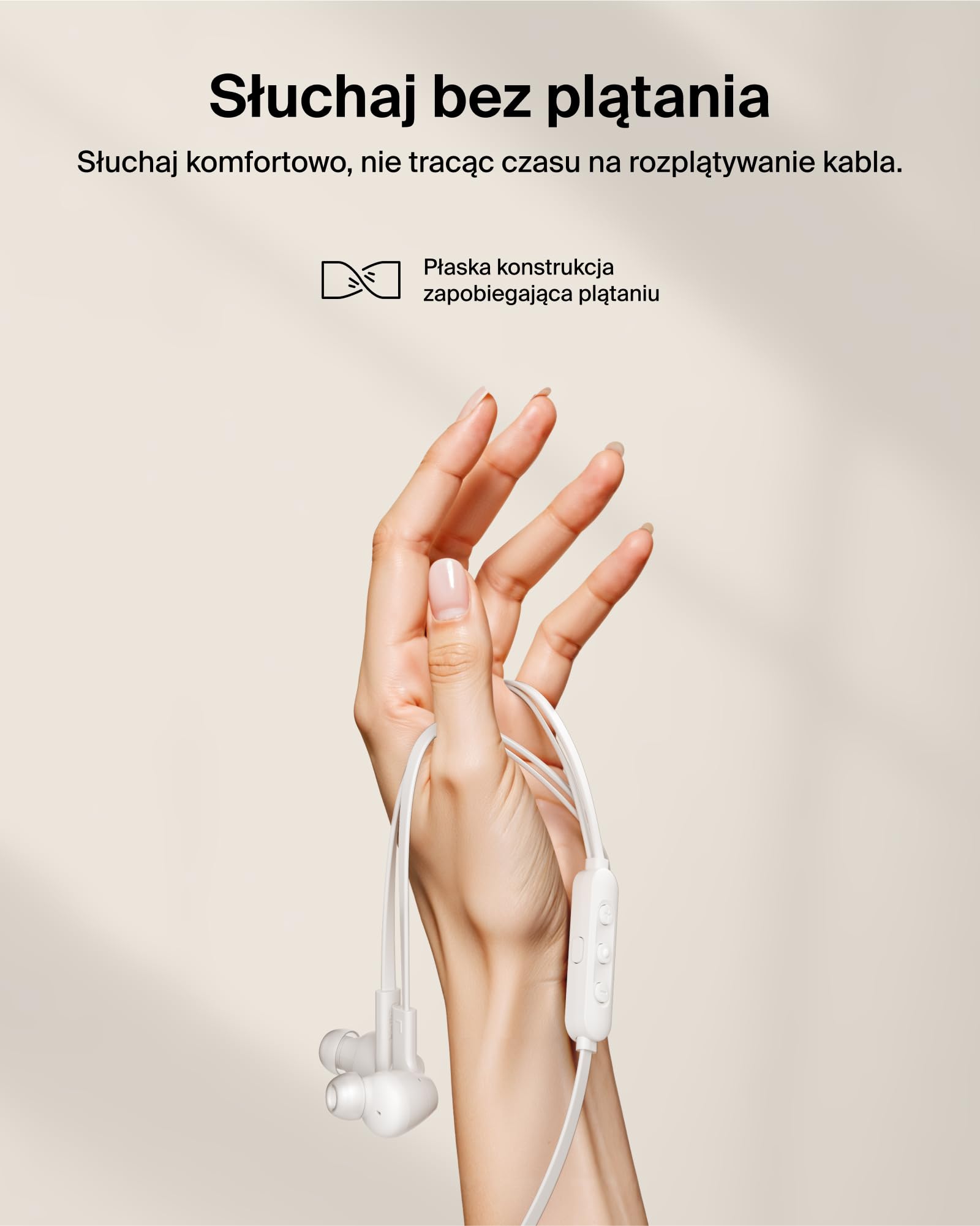 Belkin SoundForm ANC Słuchawki Przewodowe ze Złączem USB-C, Douszne z Mikrofonem – do Urządzeń iPhone 17, iPhone 16, iPad Mini, Galaxy S25, Google Pixel 9, Android i Innych – Białe
