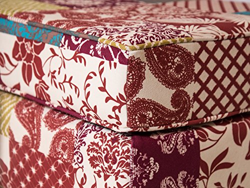 moebel-eins Willy Hocker Sitzhocker Polsterhocker Fußhocker Fußablage Patchwork Bunt – Bild 4