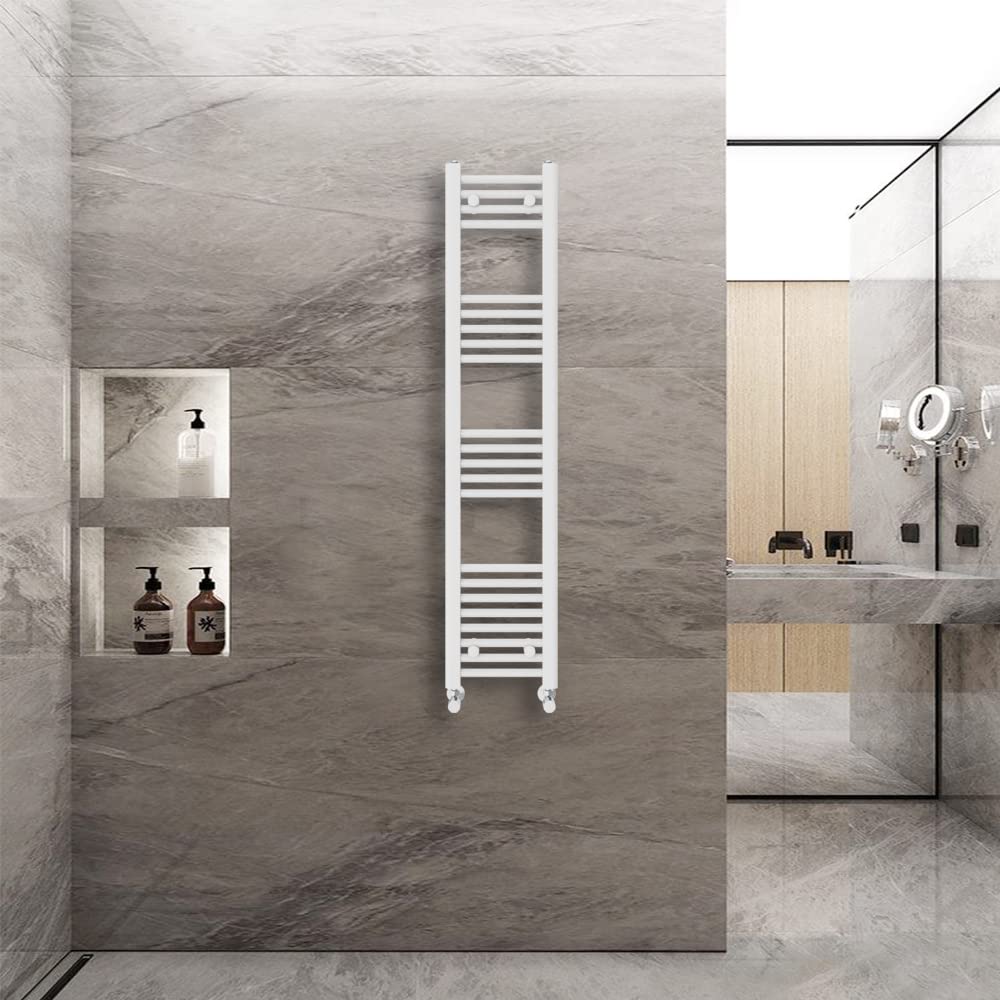 (1400X300mm) Warmehaus Straight Heated Towel Rail Central Heating For Bathroom Kitchen Radiator Ladder White 5063021967153