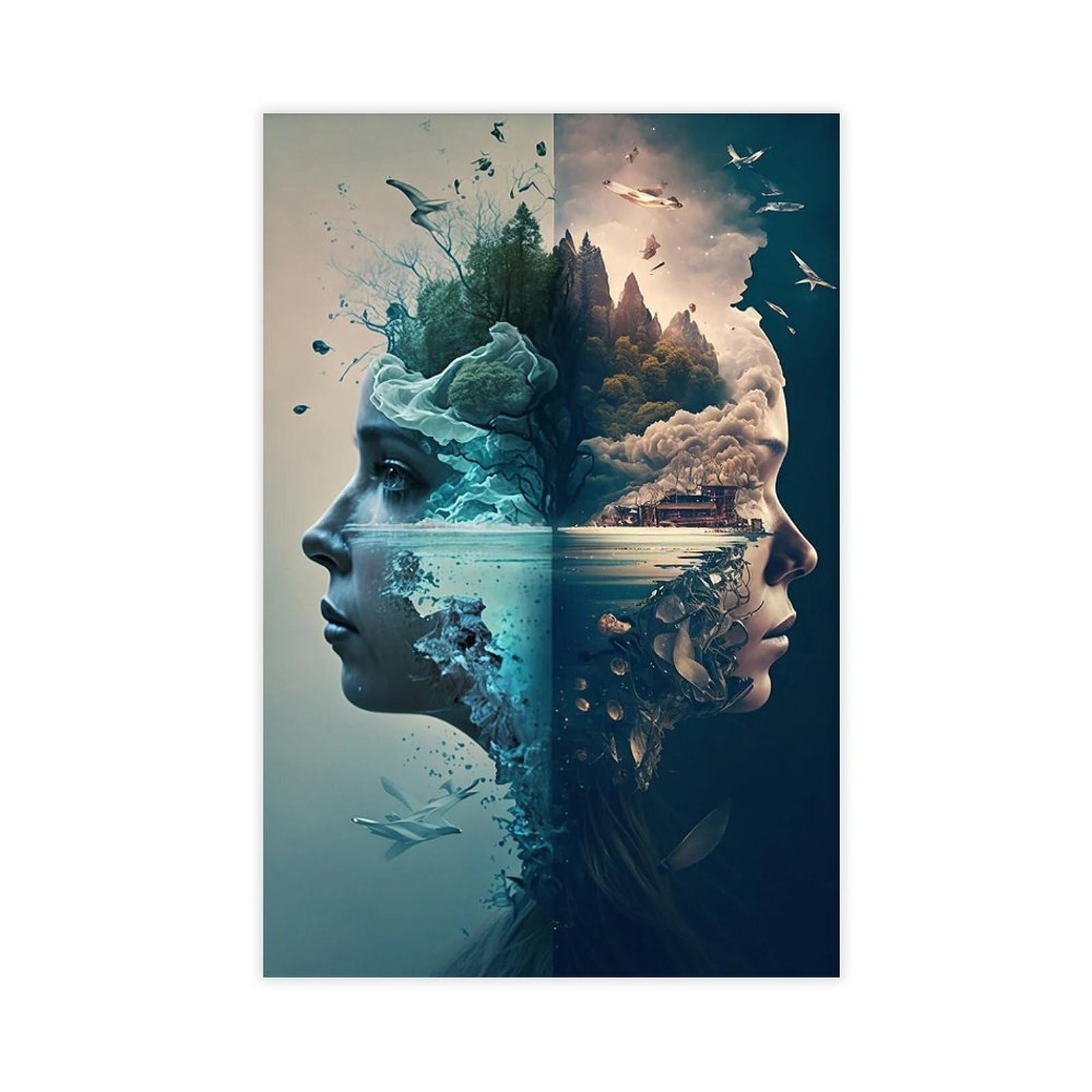 Bareronor Surreal Canvas Poster for Living Room Decor Gift