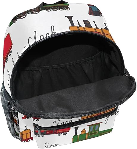 Miniatura 4 de Mochila personalizada con nombre para niños, mochila de dibujos animados de trenes vintage para guardería, viajes, con nombre personalizado, bolsa