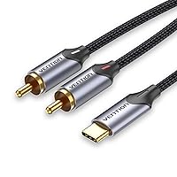 Vista 1 de VENTION Cable de audio USB C a 2 RCA, cable tipo C a RCA, conector 2RCA, línea de audio USB-C, adaptador de cable RCA a altavoz para estéreo