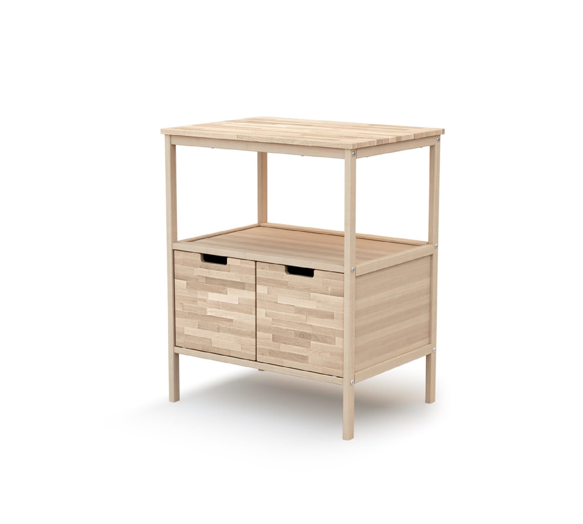 AT4 - Meuble à Langer ESSENTIEL Hêtre Brut | 68 x 66 x 90 cm | Plan à langer amovible inclus