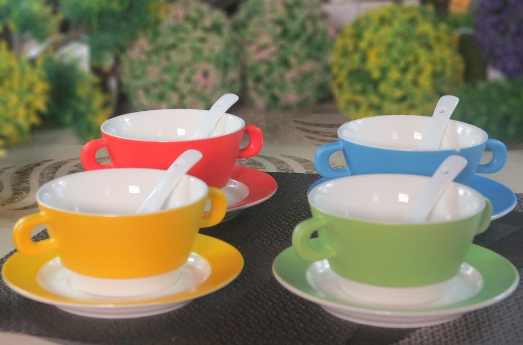 Buy Porcelain Soup Bowl with Saucer and Spoon (Set of 12) Online at Low