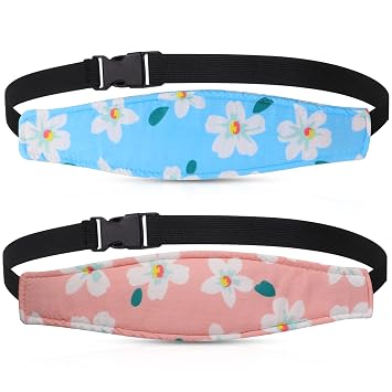 Hestya 2pcs Stroller Sleeping Headrest Car Seat Head Strap, Fresh Flower