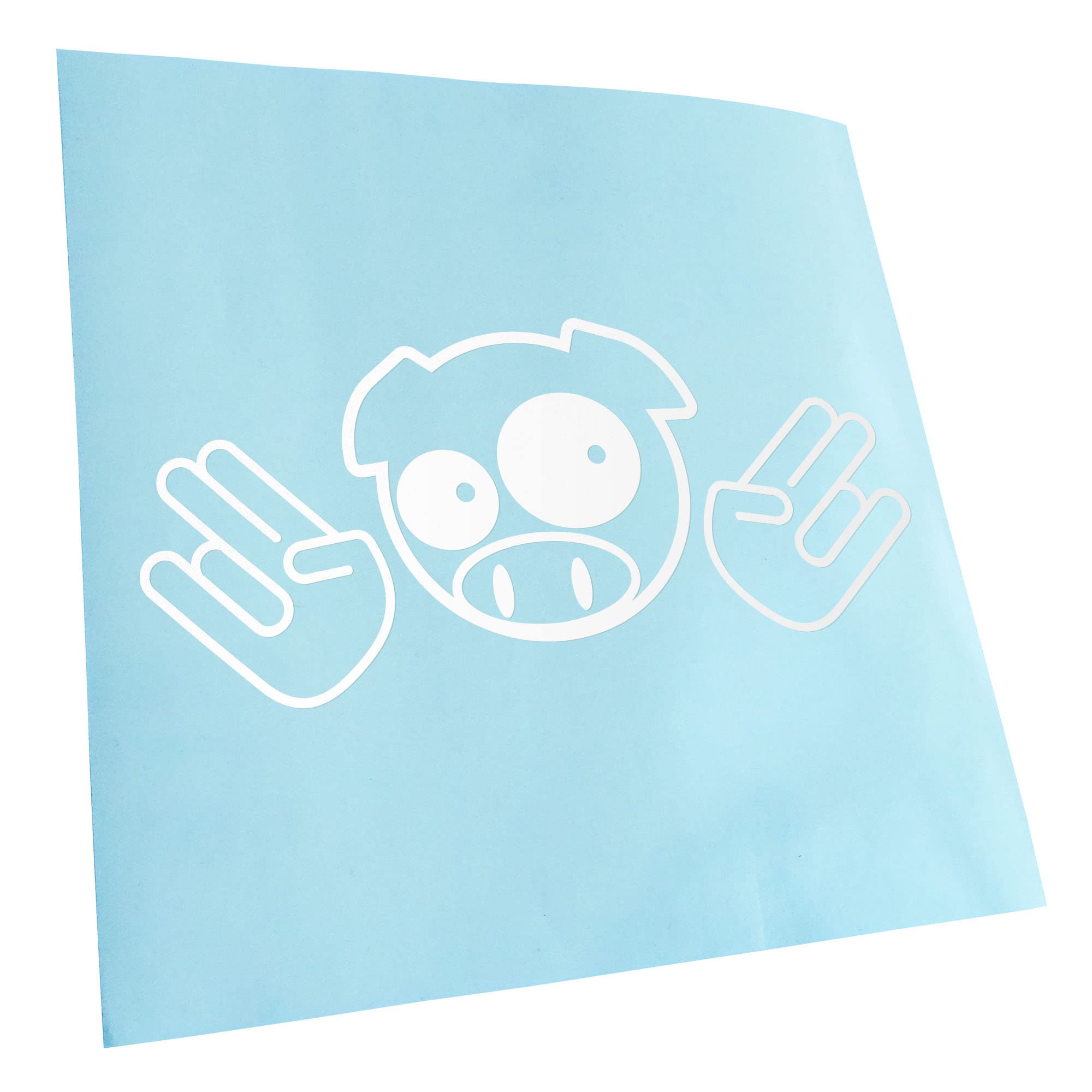 Kiwistar - Car Sticker - White - 50 x 50 cm JDM Pig Shocker - Rear Window Car Sticker Weatherproof for Car Truck Moped Truck - Sticker Exterior Self-Adhesive Tuning Accessories for Window Vehicle
