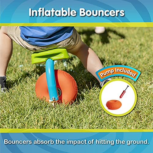 Image of TP Toys Spiro Spin Teeter Totter - Bounces and Spins 360 Degrees, Blue /Green