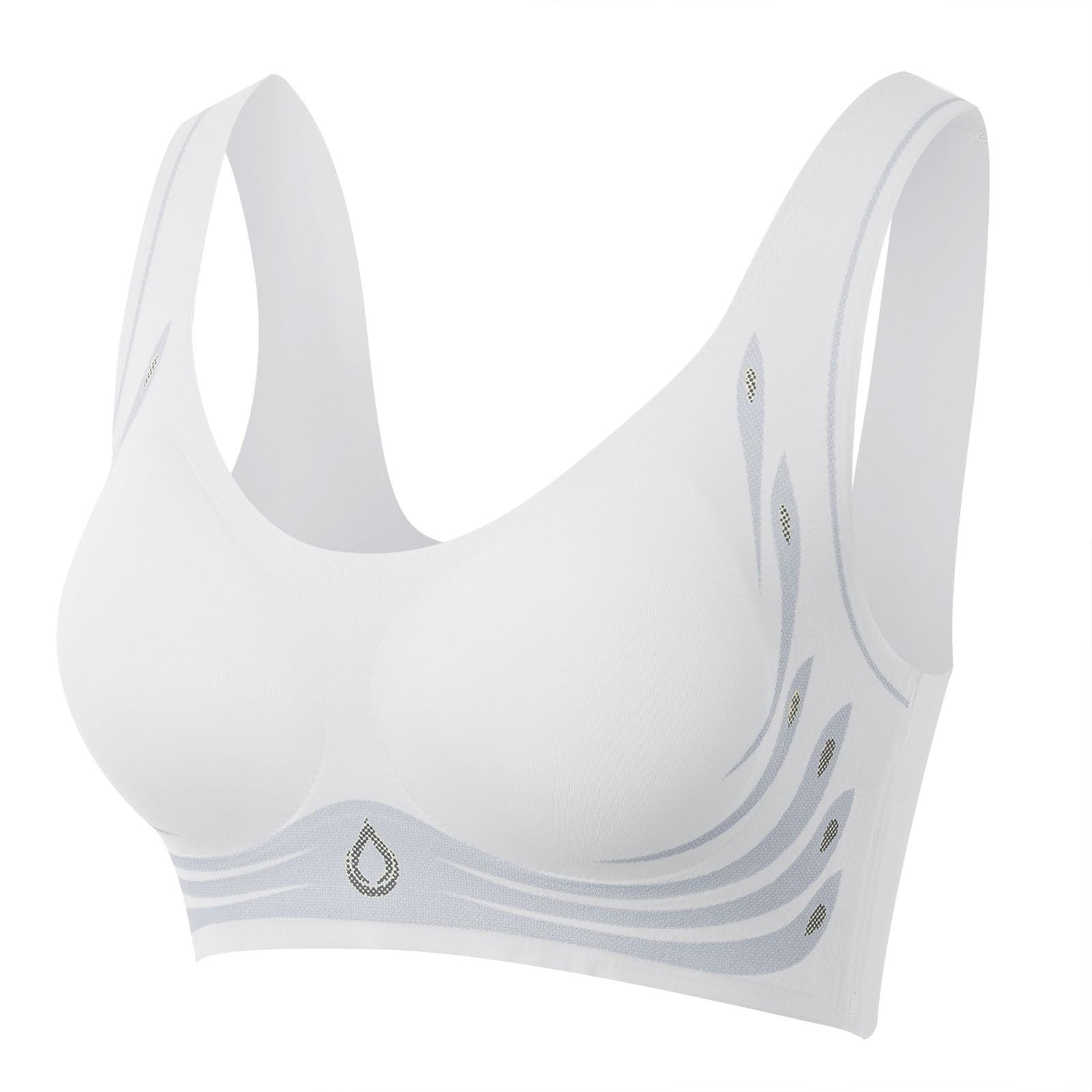 Biustonosze bez fiszbin Push Up UK Bez fiszbin Bez fiszbin Komfort Plus Size Push-Up Pełne pokrycie Wyściełane duże piersi Biustonosze na co dzień Wsparcie Lift Wygodny, bez fiszbin, prążkowany