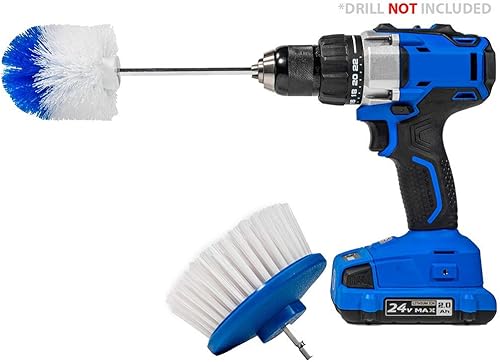 Miniatura 9 de RotoScrub Accesorio de cepillo de taladro de largo alcance, multiusos para neumáticos de automóvil, inodoros, esquinas, bordes, zonas de difícil