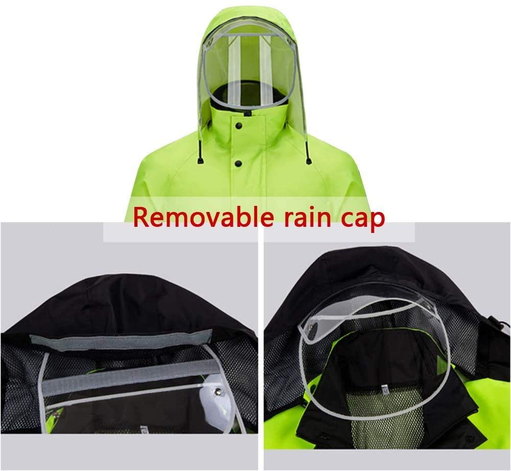 GDDO Combinaison de Pluie pour Hommes Femmes vêtements de Pluie Veste Pantalon Ensemble étanche Haute visibilité Coupe-Vent à Capuche imperméable Travail Moto Golf pêche