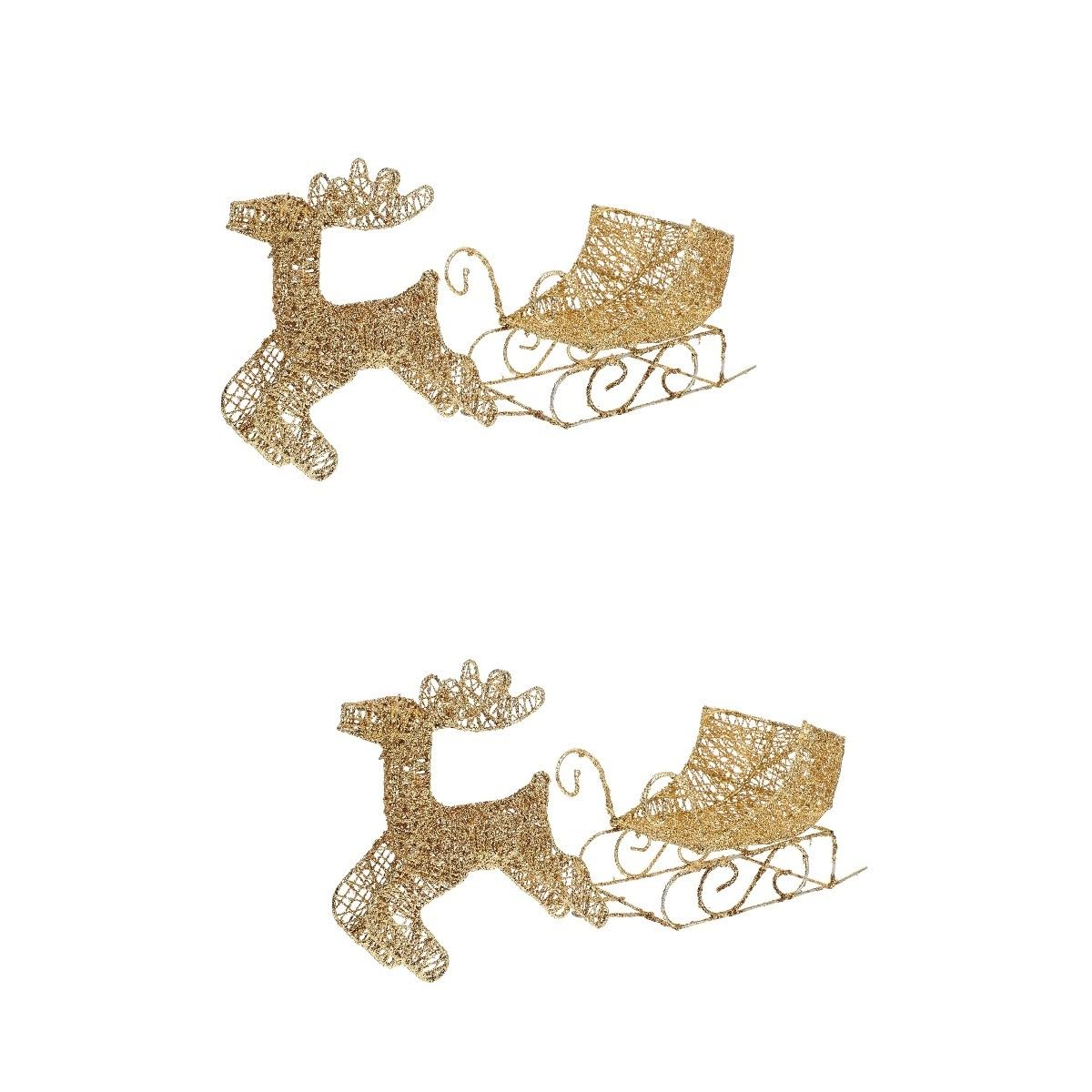 jojofuny Centrotavola Natalizio Renne Ornamento di Babbo Natale 2 Set Natale Natale Slitta Decorazione Natale Decorazione Desktop Renna Scultura Renna sulla Slitta Addobbi per Presepe