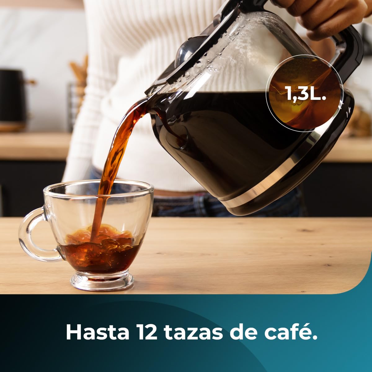 Cecotec Macchina da caffè a goccia Coffee 56 Heat, 800W, Programma il tuo caffè, Schermo LCD, Beccuccio antigoccia, Capacità 1,3L, 12 tazze, Spegnimento automatico, Serbatoio con finestra