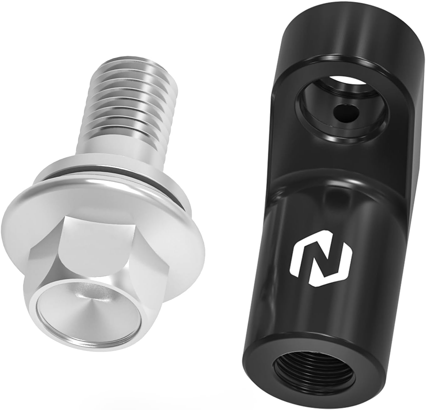 NICECNC Black Hydraulic Clutch Hose Extension Adapter Extender Compatible with BMW R1300GS, R1250GS, R1200GS Adventure, R nineT Pure, K1600B, Aluminum, Anodized, Prolonged Clutch Line, See Fitment