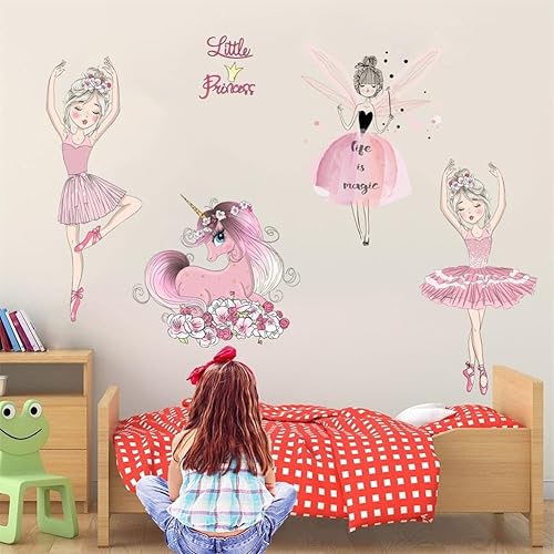 Miniatura 100 de Adhesivo decorativo para pared, diseño de luna morada, flores, mariposa, nubes, para decoración de dormitorio, sala de estar