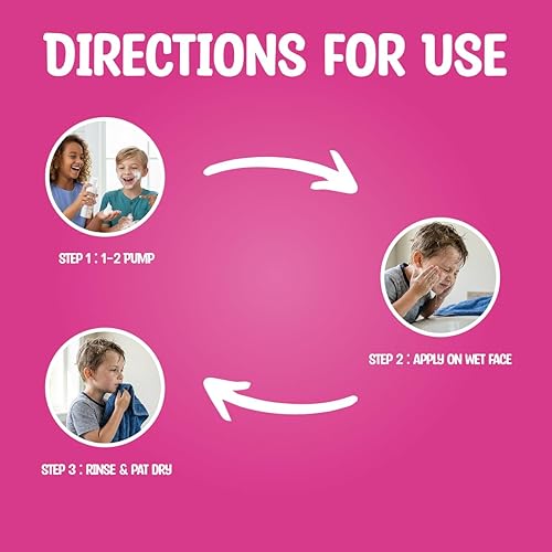 Miniatura 7 de Jabón facial espumoso natural y orgánico para niños y preadolescentes, limpiador sin jabón y fragancia, sin lágrimas, para pieles sensibles con