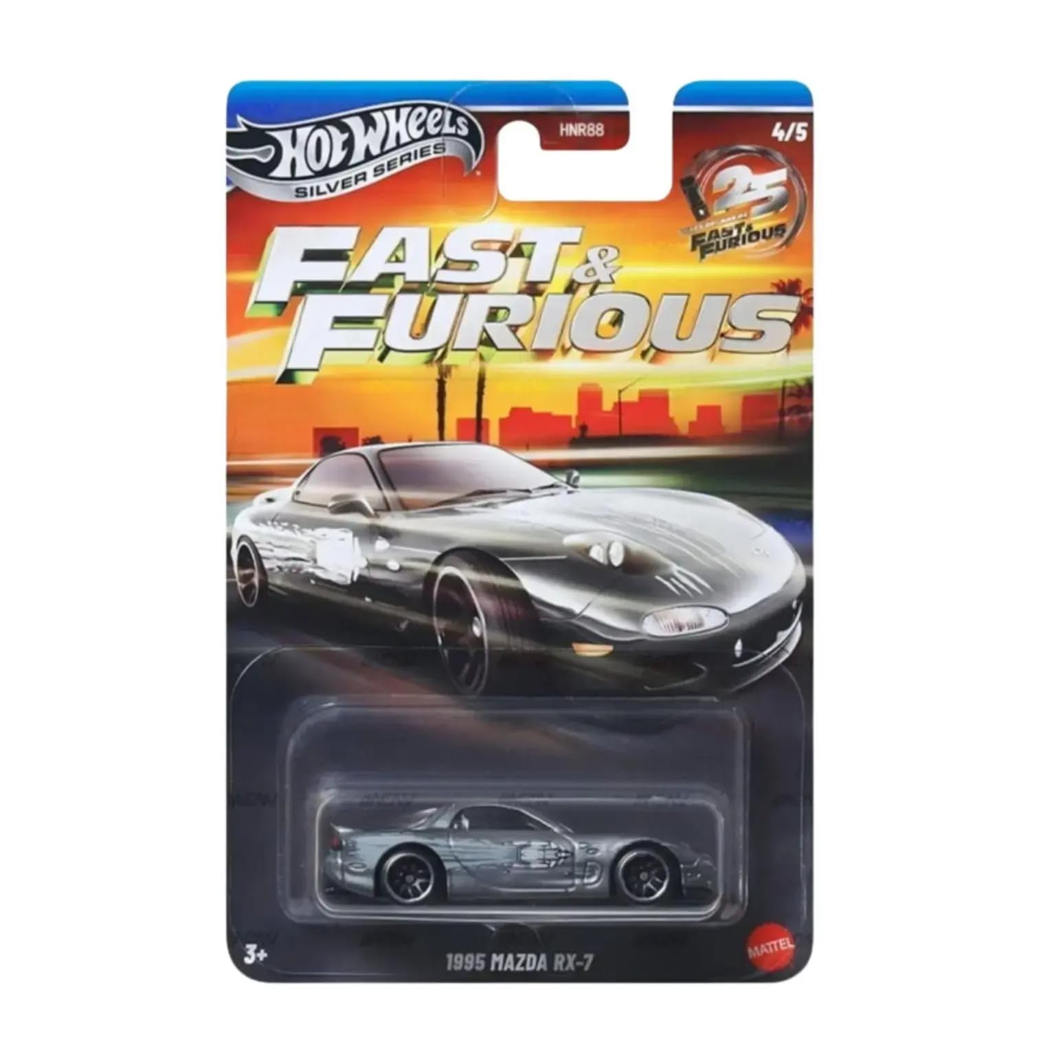 Hot Wheels 1995 Mazda RX-7 1:64 Scale Silver - Image 1