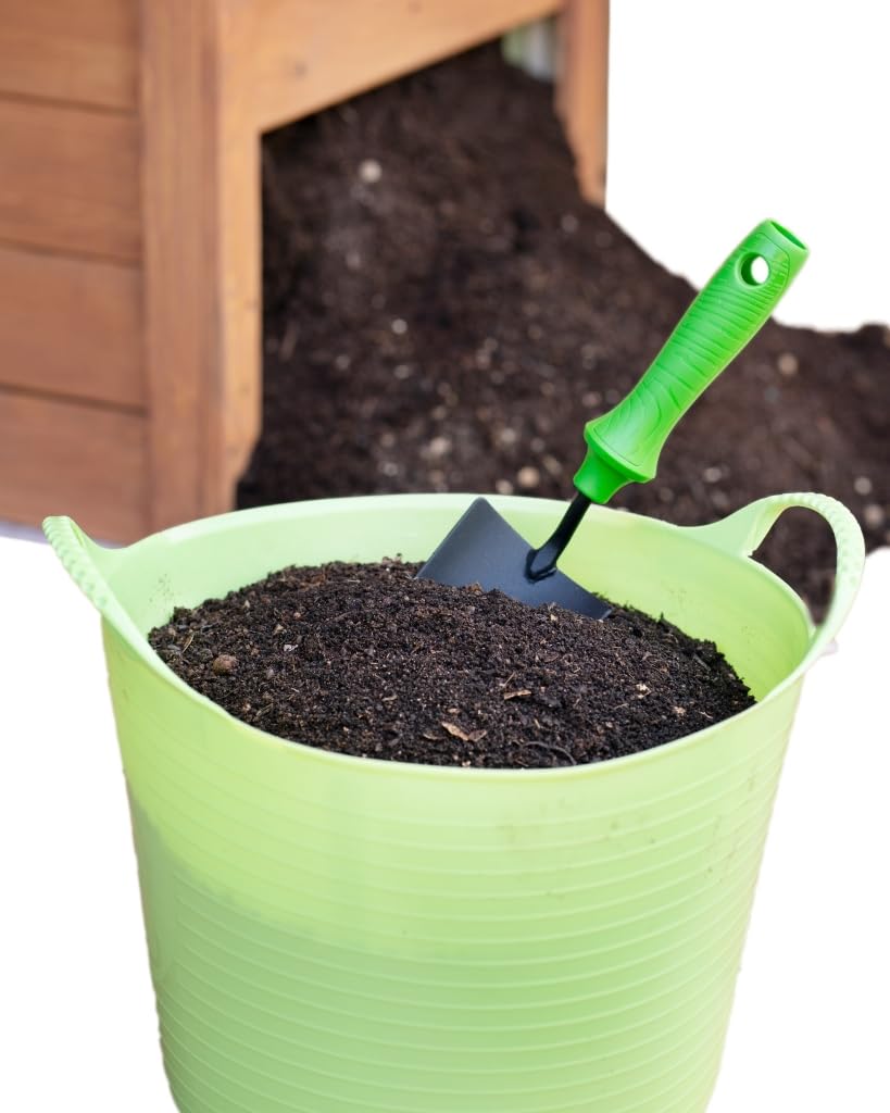 Compostiera da Giardino in Legno con Coperchio, Compostaggio facile senza Cattivi Odori e senza Rivoltamento Compost, con Sistema Anti Insetti e Dispositivo d’Aerazione, con Piano, da 340lt