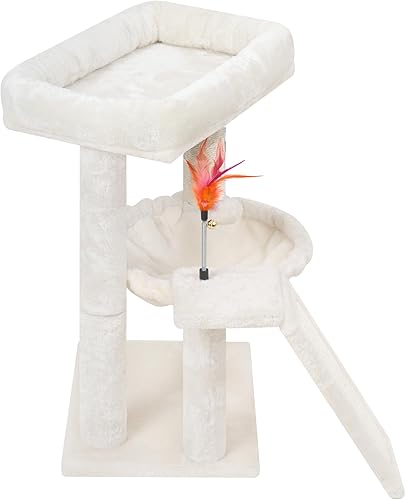 Vista 6 de YOUPET - Árbol para gatos con poste rascador para gatos de interior, torre para gatos con tabla de rascar y bolas de juguete divertidas, torre