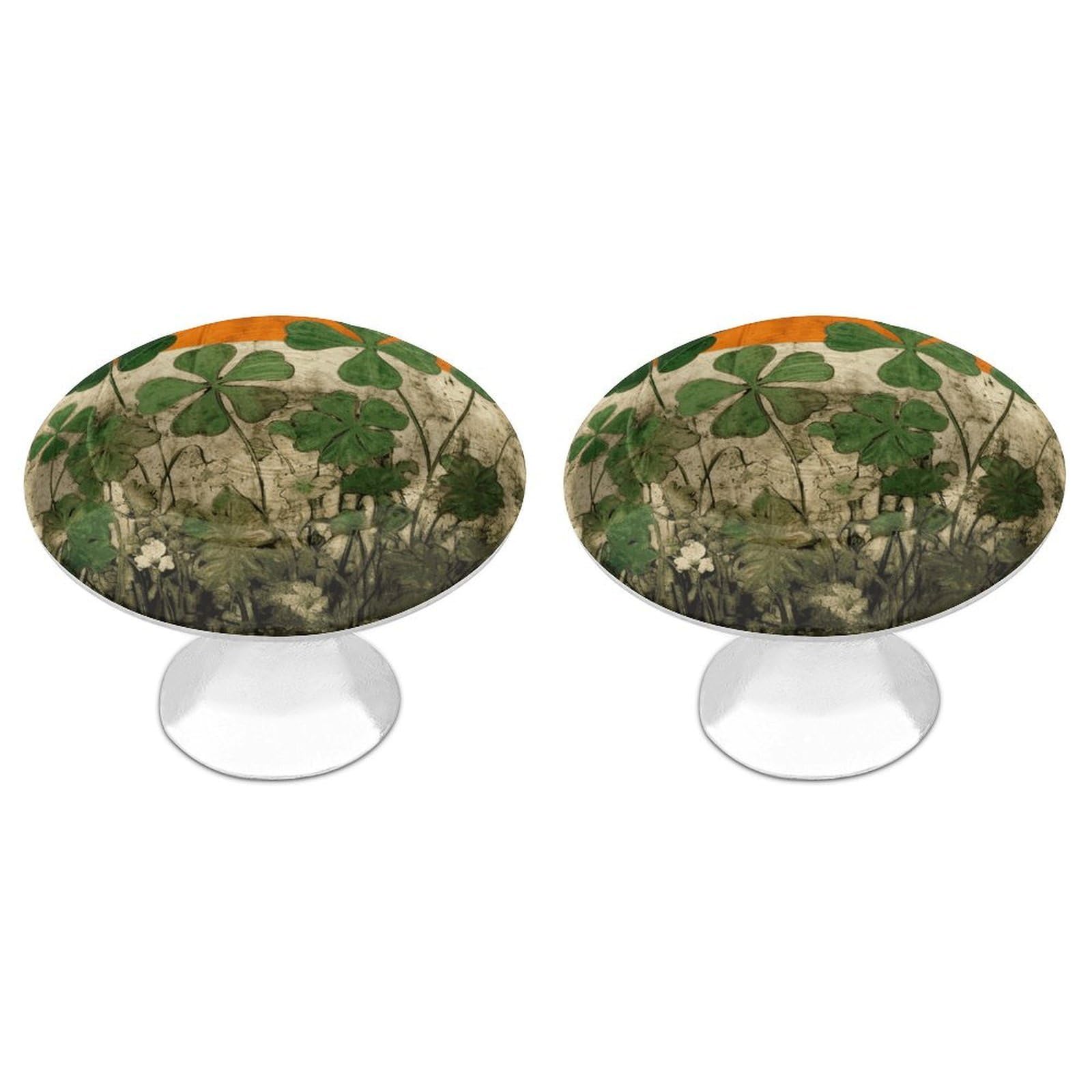 NTVOWPZO Cabinet Handles Round Drawer Pulls Clover on Flag Background Dresser Knobs for Cabinets and Drawers Handle for Bathroom Cupboard Drawers Cabinet Pulls for Kitchen Door
