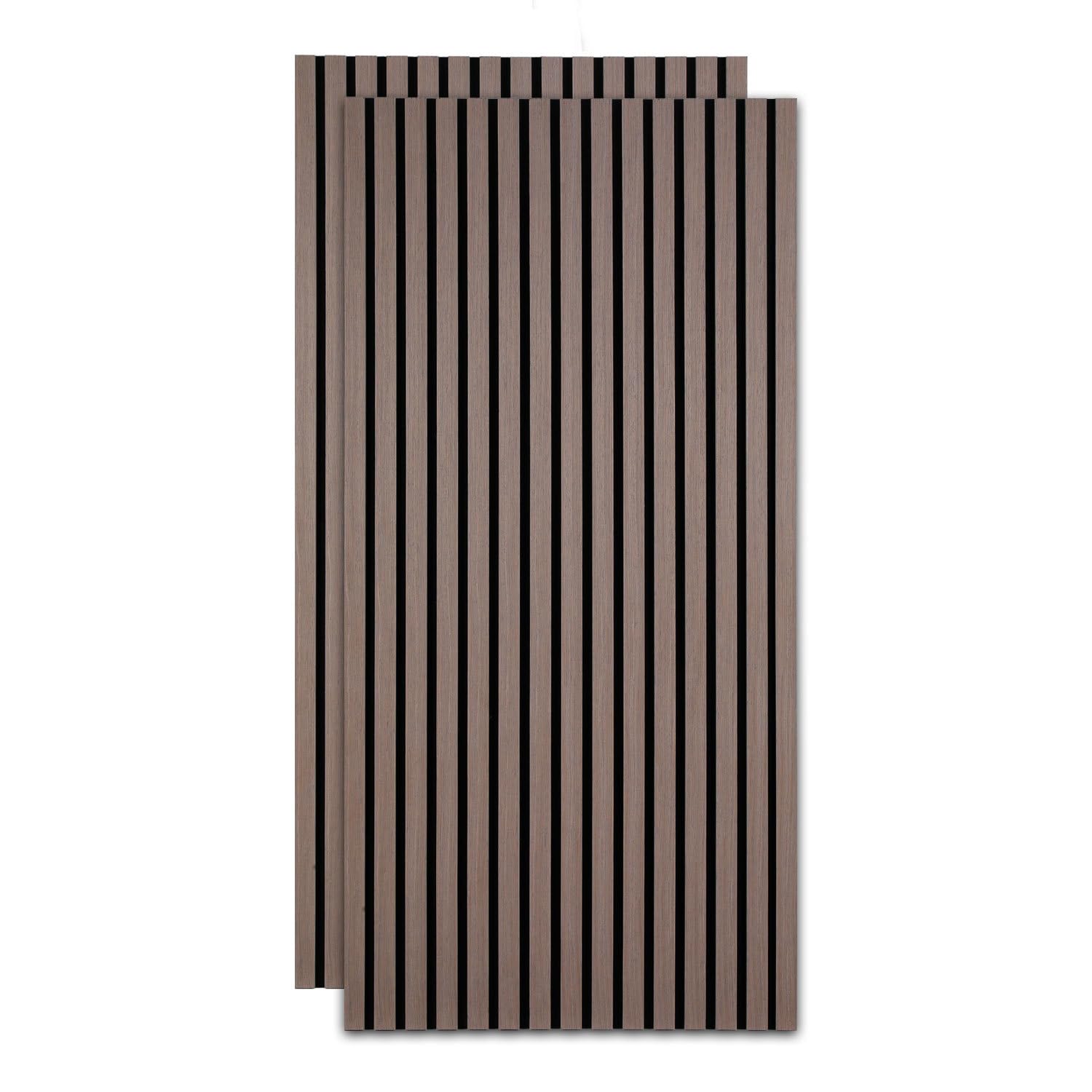 𝗝𝗮𝘆𝘀𝗲𝘂𝘄 Panneaux acoustiques en bois 2 pièces 120 x 60 cm, 2 panneaux de 120 x 60 cm, placage bois et feutre, revêtement mural pour studio et maison, noyer