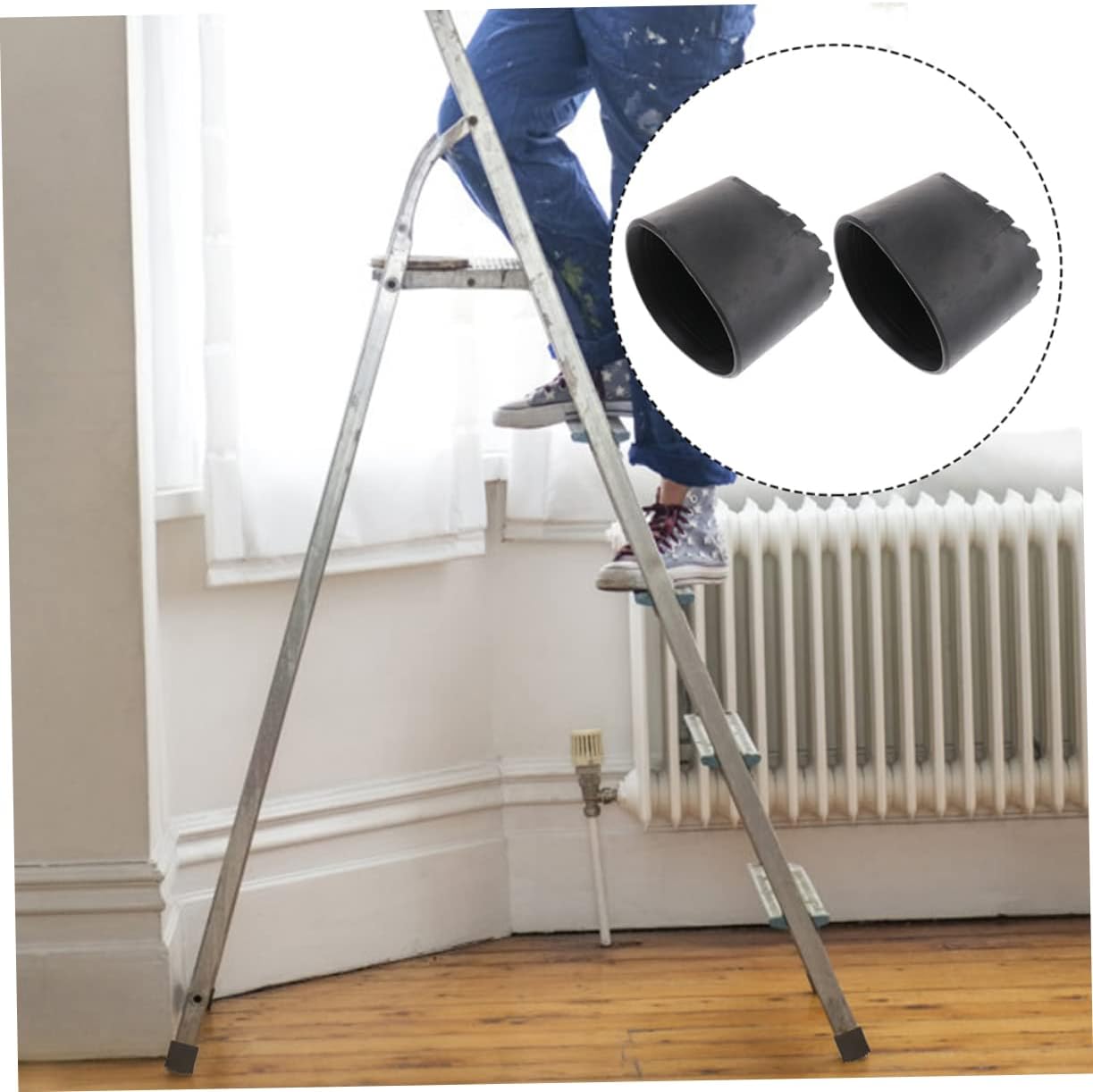 ARTIBETTER 4sets Non-Slip Ladder Pads Ladder Leg Caps for Telescopic Floor Protector High-Grade PVC 2pcs*4