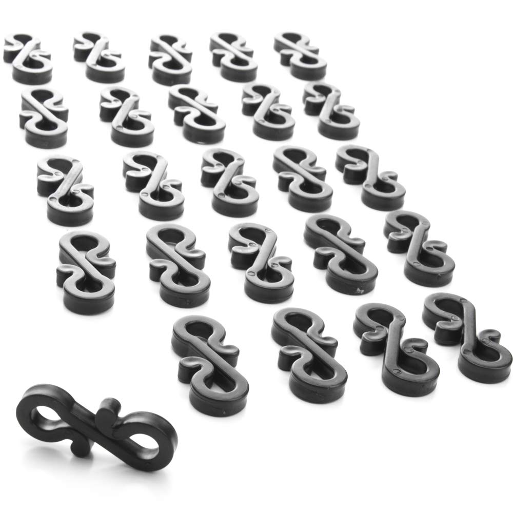 Christmas Light Gutter Hooks x25 Outdoor Xmas Fairy Lights Clips Plastic Black