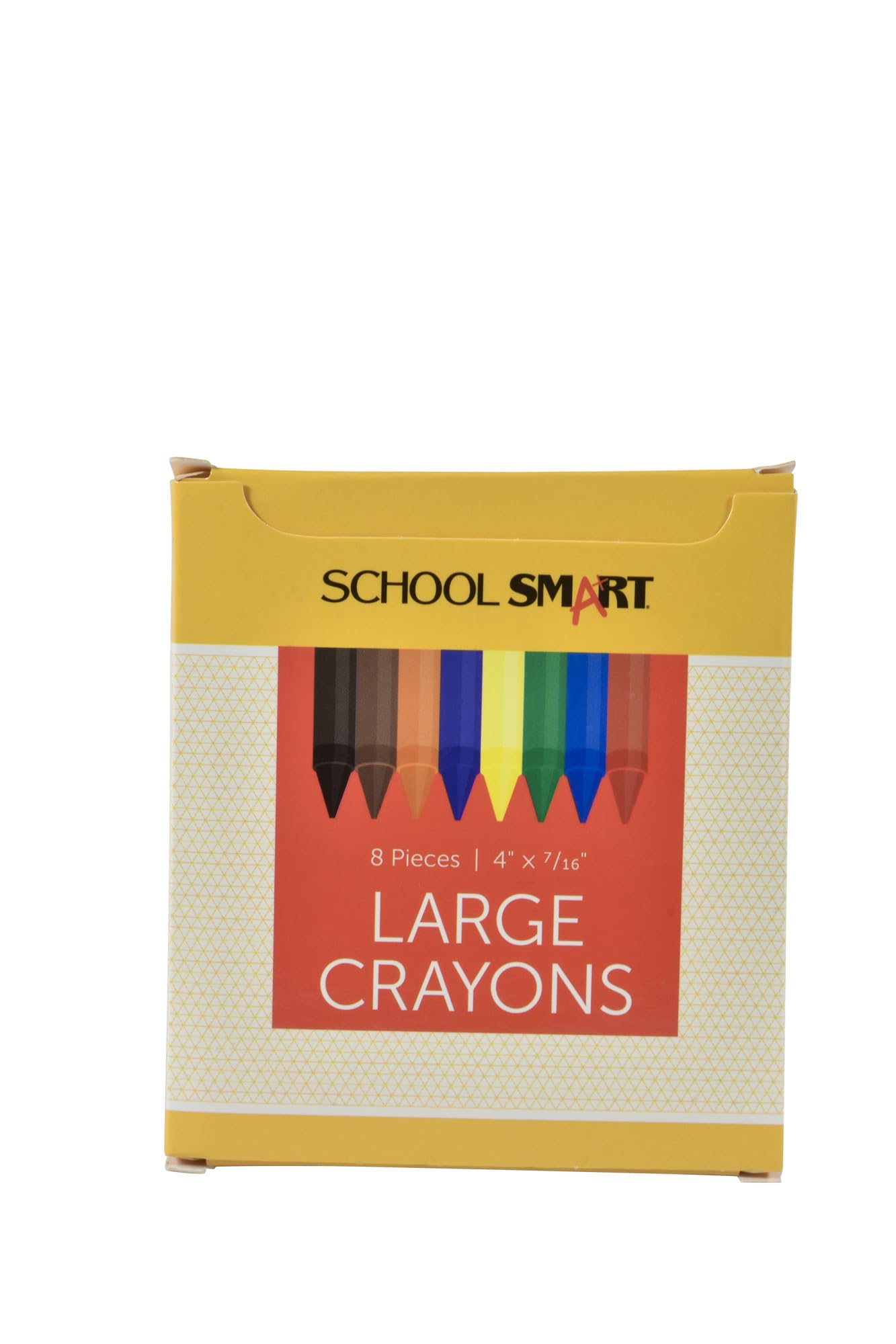 School Smart Crayons, Large Size, Assorted Colors, Set of 8