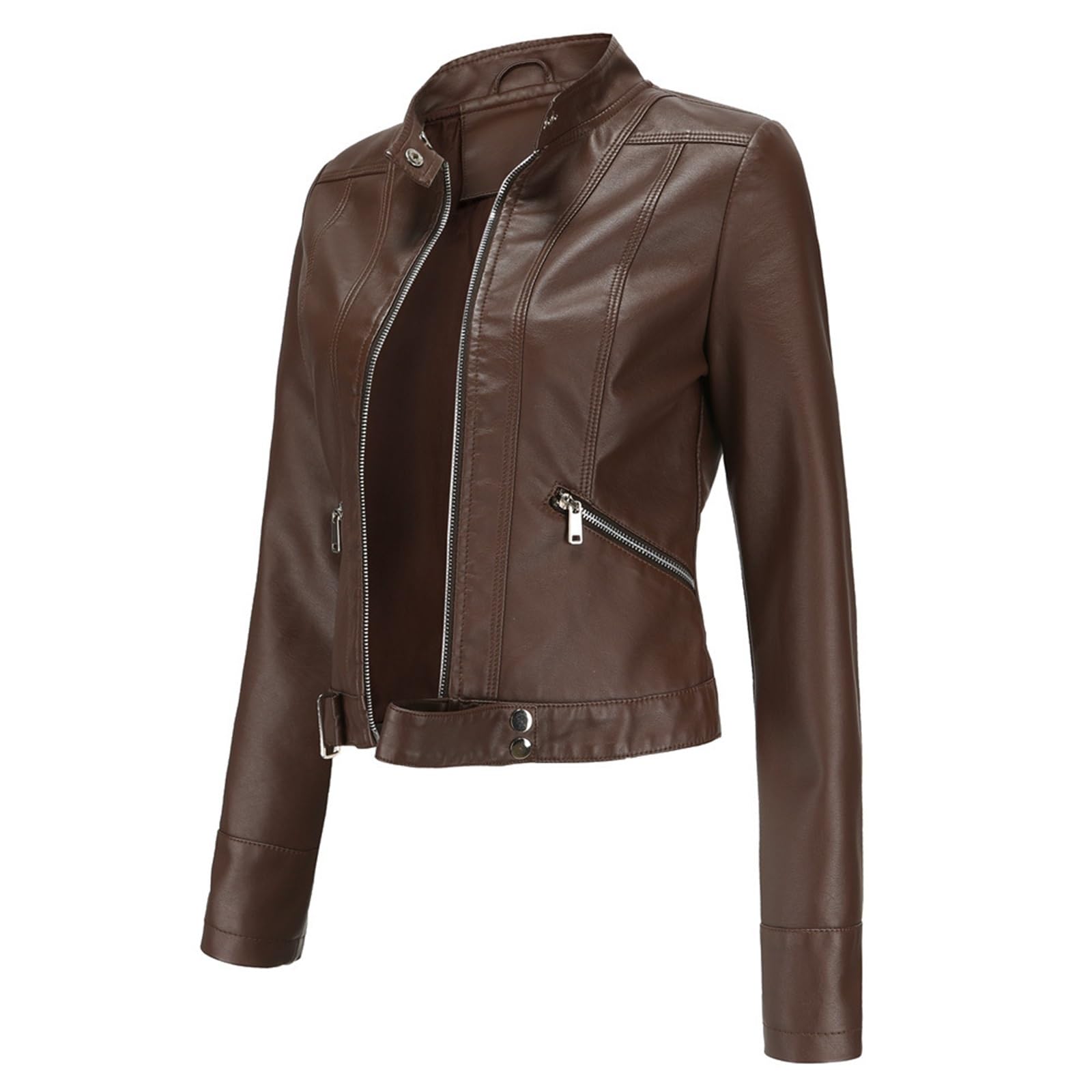 Chaqueta De Piel Sintética para Mujer, Blazer De Manga Larga Entallado para Un Look Casual, De Negocios, Entrevista O Semiformal