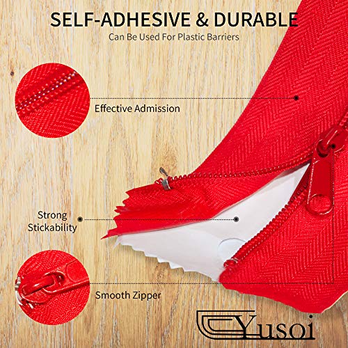 [Adhesive Zipper] Yusoi 2 Pack HeavyDuty Zipper for Dust Barriers