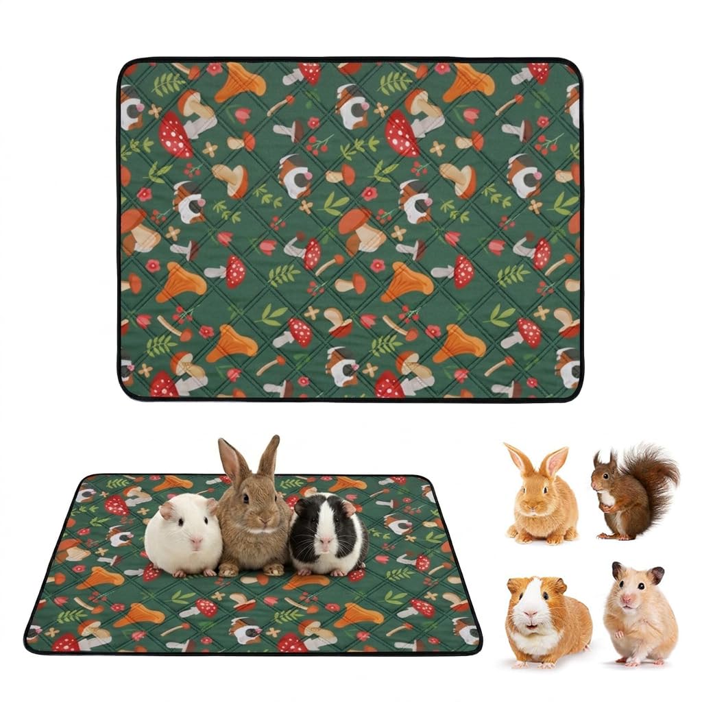 Qpets® Hamsters Cage Liner Mat 61×45cm, Absorbent Quilted Reusable Cage Bedding Pad, Leak-Proof Washable Cage Floor Liner for Rabbits, Guinea Pigs, Hamsters & Small Animals, Soft Anti-Slip Habitat Mat-image-17