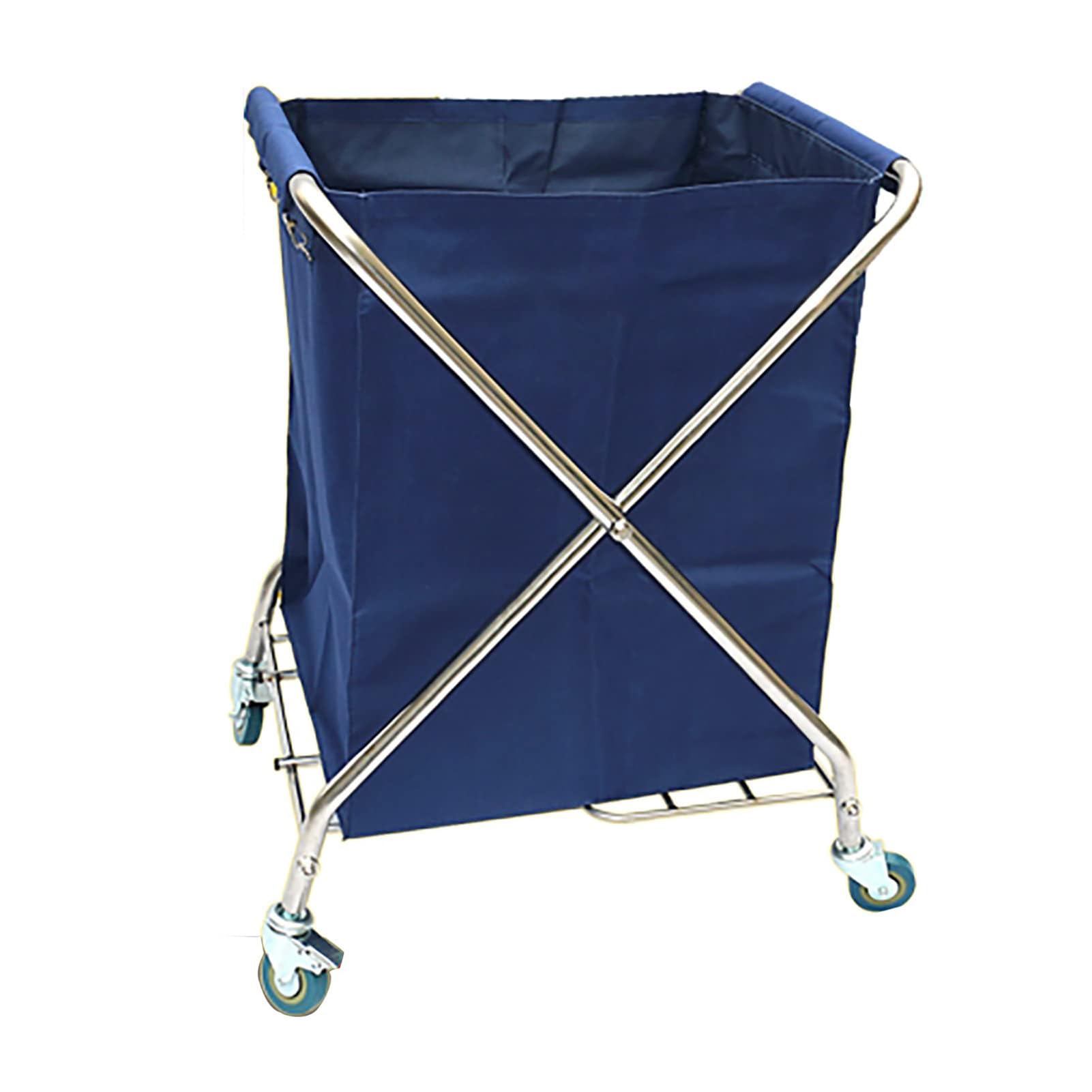 SFSLBFB Heavy-Duty Foldable Laundry Cart with Wheels Commercial Rolling Basket for Hotel Linen Transport Utility Trolley for Efficient Storage & Laundry Management