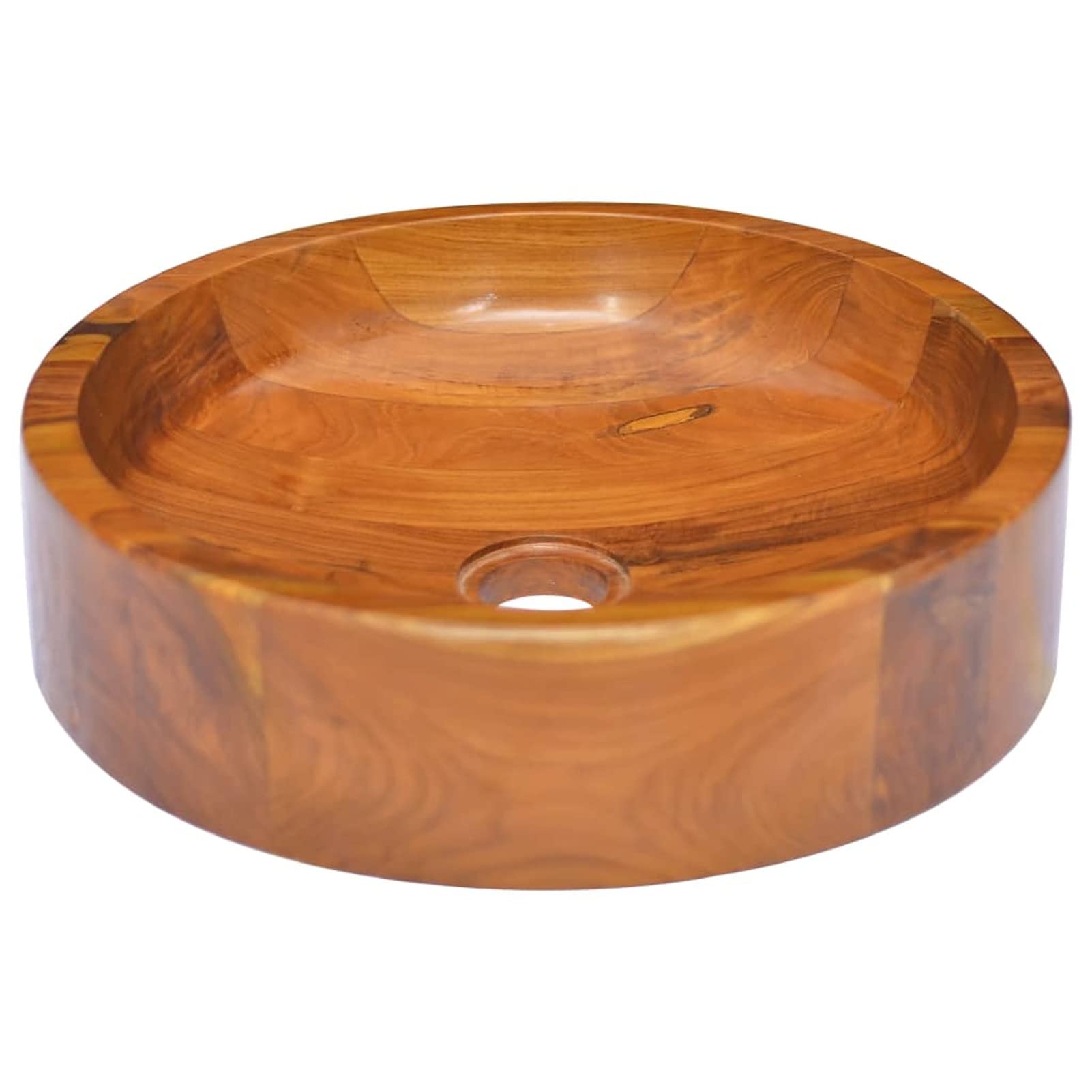ShGaxin Lavabo, Lavabo sobre Encimera, Lavabo Baño, Muebles De Baño, Mueble Lavabo, de Madera Maciza de Teca Φ40x10 cm