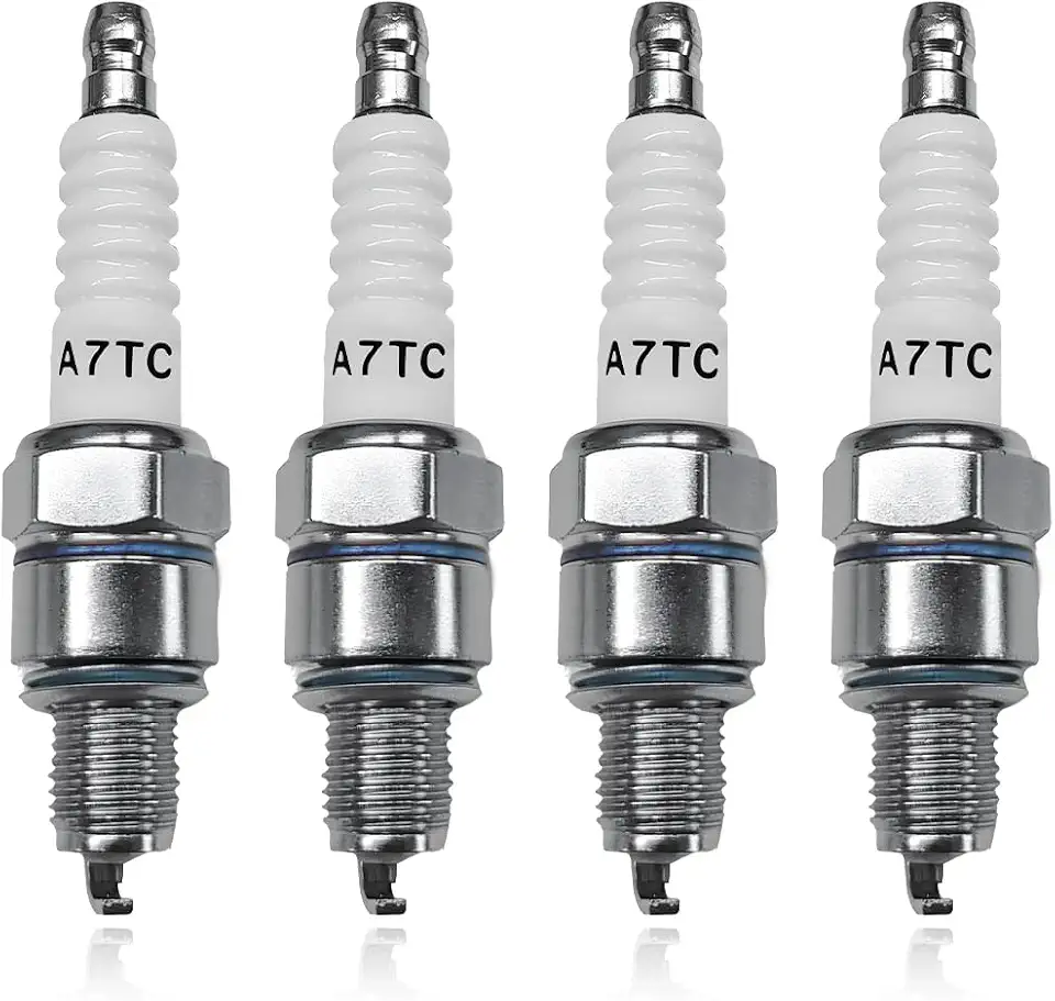 Wevdn 4 velas de ignição, vela de ignição A7TC para GY6 50cc 70cc 90cc 110cc 125cc ATV Scooter Dirt Bike Moped Go Kart Racing Bike, velas de ignição A7TC compatíveis com C7HA C5HA PZ7HS S102F U22FS-U