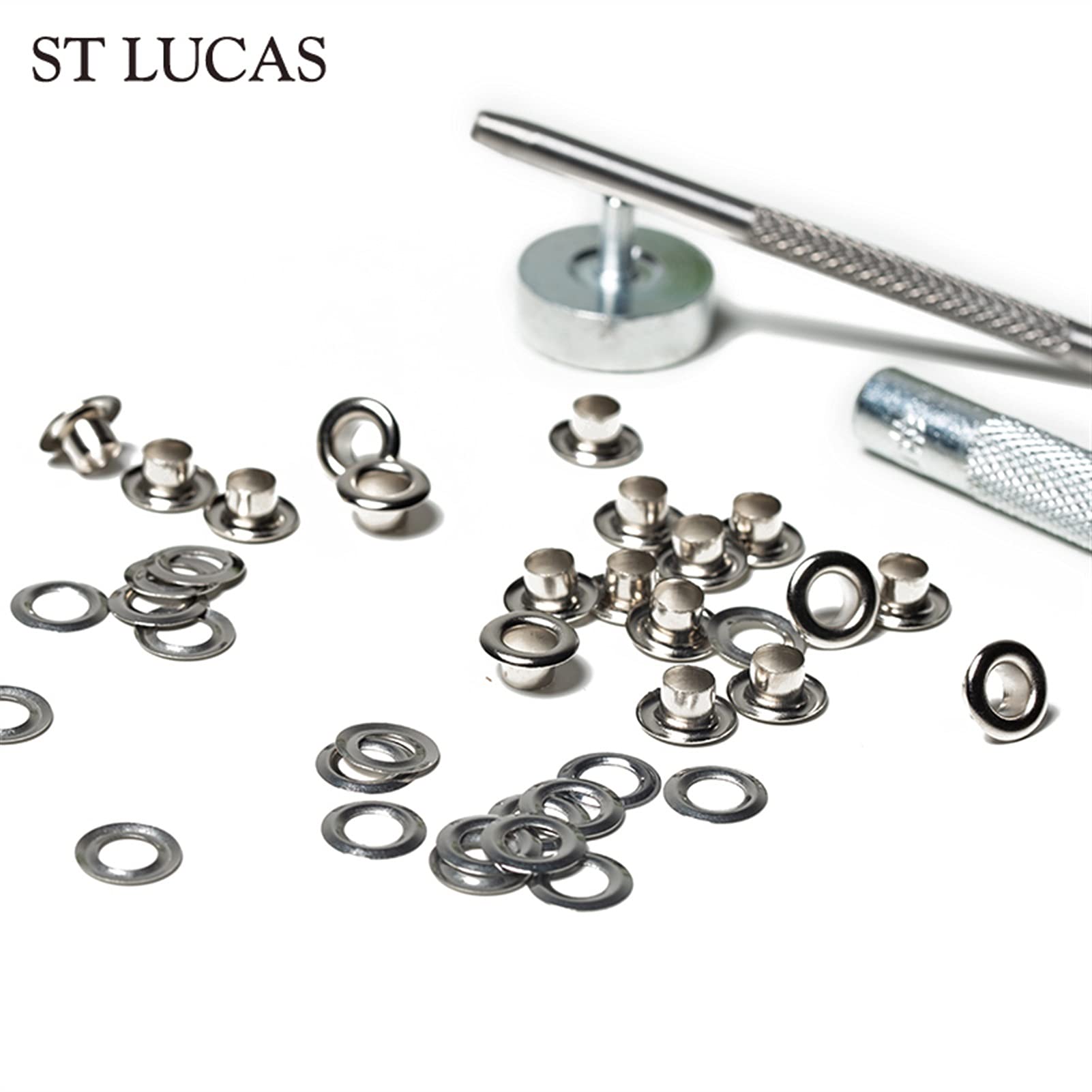 Occhiello Strumento Kit,Occhielli Grommet Rondelle 4 Colori Seach 200setsbrass Eyelets 3 Strumenti per Scarpe Borse Abbigliamento Cintura in Pelle Cappello in Pelle Artigianato Accessori Handmade Fai