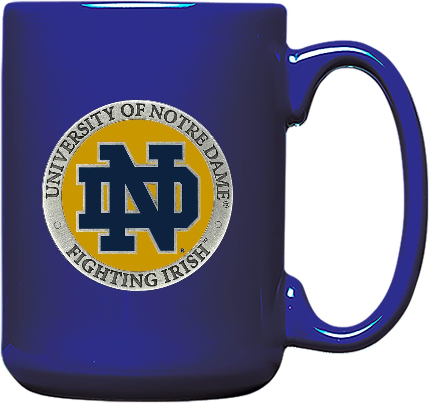 Heritage Pewter Notre Dame 15 Ounce Coffee Mug | Mug for Coffee, Beverages | Intricately Crafted Metal Pewter Alma Mater Inlay